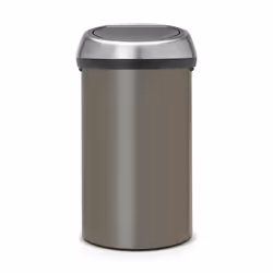Brabantia Touch Bin, 60L, 60 L, Rond, Métal, Plastique, Argent, Manuel, Métal