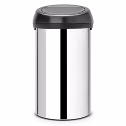 Brabantia 402586 Poubelle Touch Bin, 60 L - Inox brillant avec couvercle noir mat