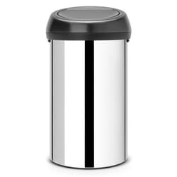 Brabantia 402586 Poubelle Touch Bin, 60 L - Inox brillant avec couvercle noir mat