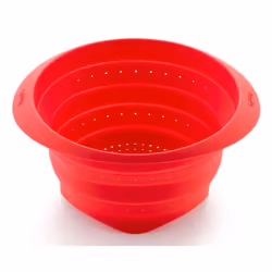 Lékué 884382, Silicone, Rouge, Passoire à bol, 3,8 L, Rond, 220 °C