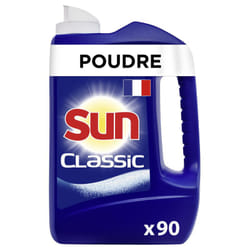 Sun Classic Poudre pour Lave-vaisselle, Détergent pour une Vaisselle Éclatante, 90 Lavages, Format Économique de 2,85 kg