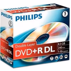 Philips 8710895992114, DVD+R DL, 120 mm, Carton, 5 pièce(s), 8,5 Go