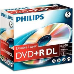 Philips 8710895992114 DVD vierge 8,5 Go DVD+R DL 5 pièce(s)