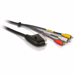 Philips Câble péritel SWV2255W/10, 1,5 m, Nickel, Noir, 95 mm, 37 mm, 0,127 kg