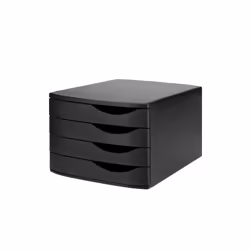 Jalema Module de classement Re-Solution, 4 tiroirs noir, Polystyrène, Noir, A4, 4 tiroir(s), 300 mm, 216 mm