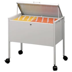 Chariot pour 50 dossiers suspendus avec couvercle gris - SMEAD - Contemporain - Meuble de bureau