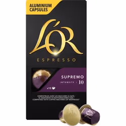 L’OR SUPREMO, Capsule de café, Espresso, Ristretto, Non-torréfié, 10 tasses, 10 pièce(s)