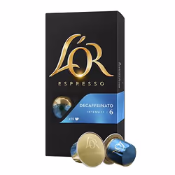 L'Or Espresso Decaffeinato, Capsule de café, Espresso, Nespresso, 10 tasses, Noir, Bleu, 52 g