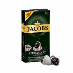 Jacobs ESPRESSO 12 RISTRETTO, Capsule de café, Espresso, Ristretto, Nespresso, 10 tasses, Boîte