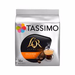 TASSIMO L'OR Espresso Delizioso, Capsule de café, Espresso, T DISC, 16 tasses