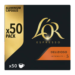 L'OR Café - Capsules Compatibles Nespresso® - Intensité 5 Delizioso - Boîte de 50 - Café Corsé et Aromatique
