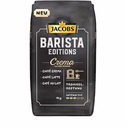 Jacobs Barista Editions Crema, 1 kg, Café-crème, Caffe latte, Café moyennement torréfié