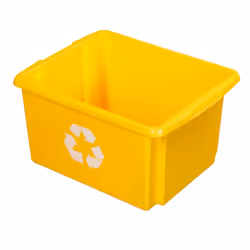 Sigma home 39001246, Boîte de rangement, Jaune, Rectangulaire, Polypropylène (PP), Image, 32 L