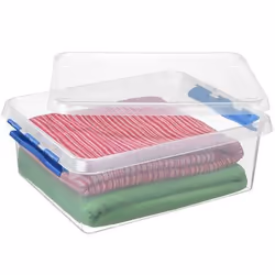 Sunware 78900611 Boîte de rangement Rectangulaire Plastique Bleu, Transparent