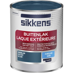 Sikkens - Peinture Laque Extérieure Bois et Fer - Finition tendue, sous-couche intégrée, facile à appliquer - Satin Bleu Vert 0,75 l
