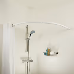 Tringle de rideau de douche - Sealskin - Modèle 276606210 - Aluminium - Blanc - 90x90 cm