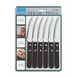 Steak Pizza Noir - Set  de 6 couteaux steak Amefa