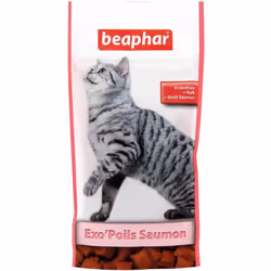 Les friandises Exo'Poils au saumon Beaphar sont fourrées d'une pâte au Malt goût saumon.Votre chat raffolera de ces friandise ...