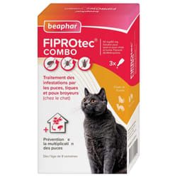 Beaphar Fiprotec Combo 50/60 mg Solution Spot-on Chats Furets 3 Pipettes