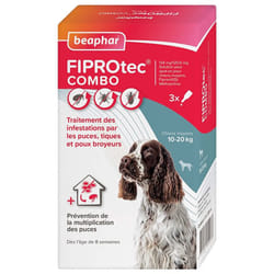 Beaphar Fiprotec Combo 134/120,6 mg Solution Spot-on Chiens 10-20 kg 3 Pipettes