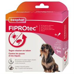 Beaphar Anti-Puces et Tiques pour Chiens 2-10 kg - Traitement Préventif et Curatif en 4 Pipettes Spot-On