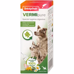 Le vermipure de Beaphar pour chien ou chiot est une solution liquide à base d’extraits naturels de plantes traditionnellement ...