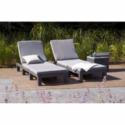 Allibert Daytona chaise de plage Graphite, Gris Couché(e)/assis(e)