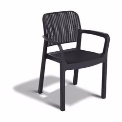 Fauteuil Samanna Anthracite Assise et dossier caractérisés par une finition reproduisant le tressage typique du rotin Léger,  ...