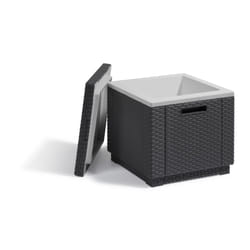 Allibert - Pouf de rangement Cube avec coussin Graphite Keter - Graphite