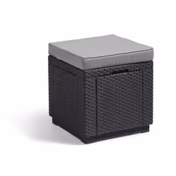 Allibert - Pouf de rangement Cube avec coussin Graphite Keter - Graphite