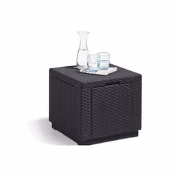 Allibert - Pouf de rangement Cube avec coussin Graphite Keter - Graphite - Vue supplémentaire 5