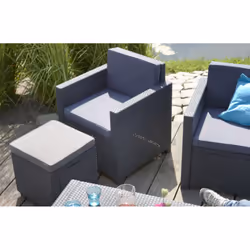 Allibert - Pouf de rangement Cube avec coussin Graphite Keter - Graphite - Vue supplémentaire 7