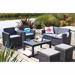 Allibert - Pouf de rangement Cube avec coussin Graphite Keter - Graphite - Vue supplémentaire 8