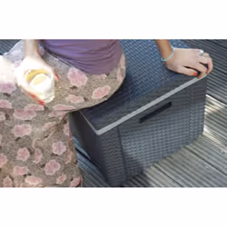 Allibert - Pouf de rangement Cube avec coussin Graphite Keter - Graphite - Vue supplémentaire 9