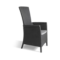 Vermont Fauteuil multipositions en resine aspect rotin tresse - Gris