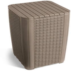 Table d'appoint de jardin Luzon Osier rond Cappuccino - Keter