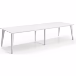 Table 3 en 1 - Grâce a ses 2 rallonges de 78cm, idéale pour 6, 8, 10 ou 12 personnes - Design contemporain - En résine de syn ...