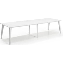 Jardin Table Lima 320 8-10 personnes avec allonge - Design contemporain - Blanc - Allibert