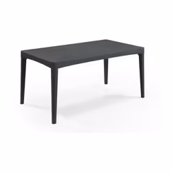 Table 6 personnes Girona graphite en résine de synthese injectée (polypropylene - Caco3) - Plateau lattes type bois, armature ...