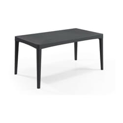 Table de jardin plateau latte - Dimensions : 160x90x74 cm - structure imitation rotin tressée - allibert by keter - 6 personnes