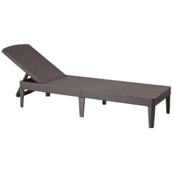 Chaise longue Transat bain de soleil Style Rotin Marron Keter
