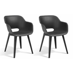 Keter - Chaises d'extérieur Akola lot de 2 Graphite