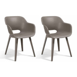 Keter - Chaises d'extérieur Akola lot de 2 Cappuccino
