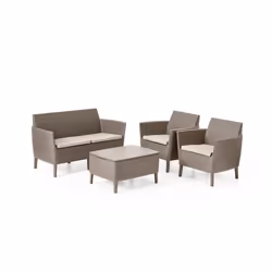 Allibert Salemo, Cappucino, 4 siège(s), Plat, 76,3 cm, 56,4 cm, 41,5 cm