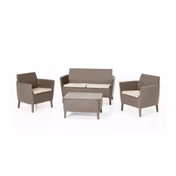Allibert Salemo ensemble de meubles de jardin Cappucino