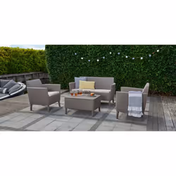 Allibert Salemo ensemble de meubles de jardin Cappucino