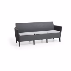 Dimensions extérieures Largeur : 187cm Profondeur : 66,5 cm Hauteur : 76cm Canapé trois places SALEMO couleur Graphite Couleu ...