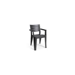 Keter - Chaise empilable Julie en polypropyle'ne effet bois graphite 61,5x58x79 cm pour l'exte'rieur