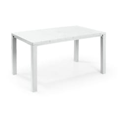 Keter - Table de jardin d'extérieur en résine plastique Blanc rectangulaire 147x90 cm