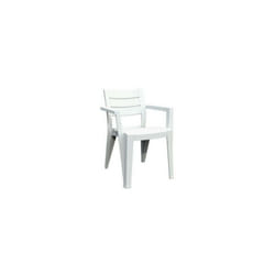 Chaise empilable Julie en polypropyle'ne effet bois blanc 61,5x58x79 cm pour l'exte'rieur